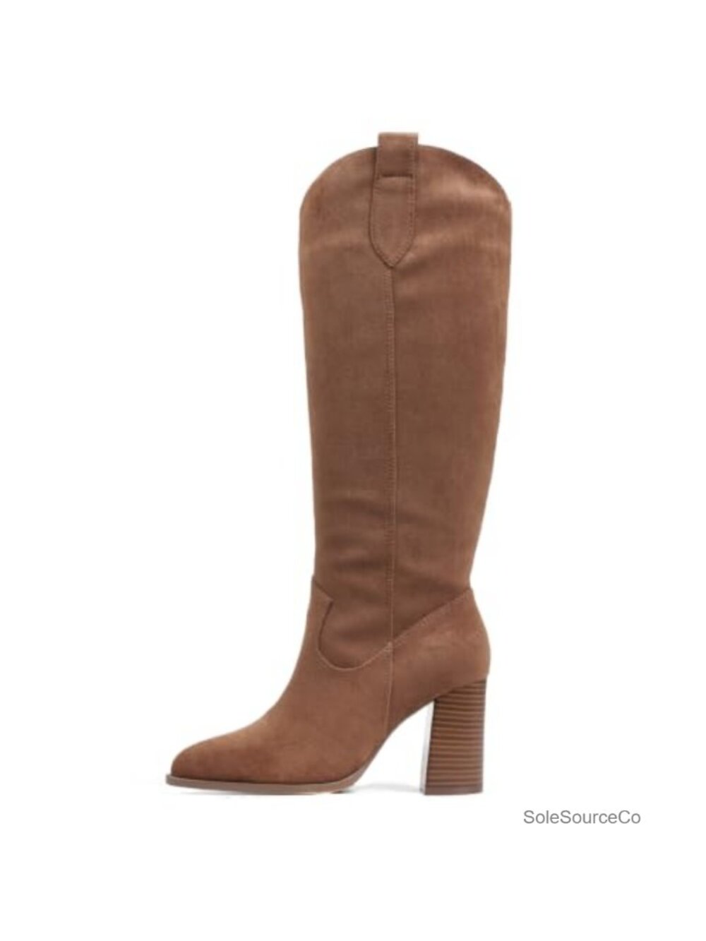 Faux Suede Knee High Boots Women Wide Calf Western